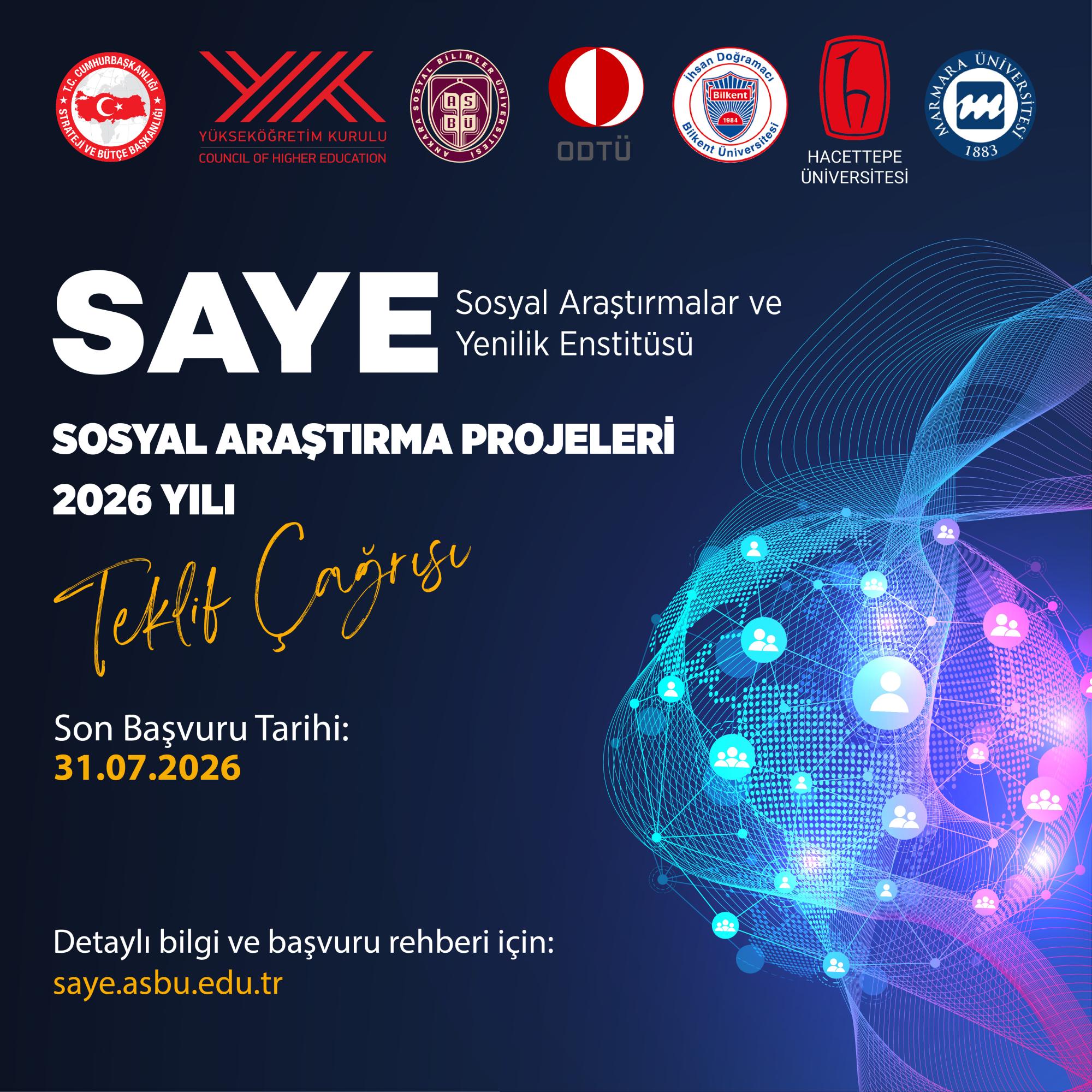 SAYE 2026 Proje Teklif Çağrısı Afiş